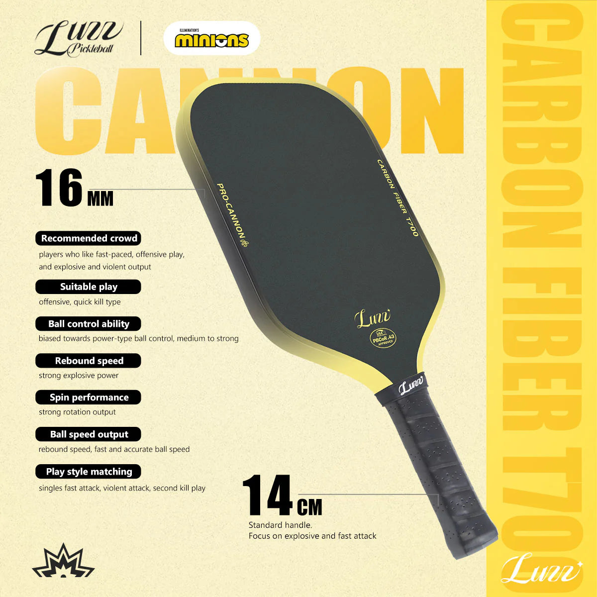 Luzz Minions Cannon 1 Pickleball Paddle