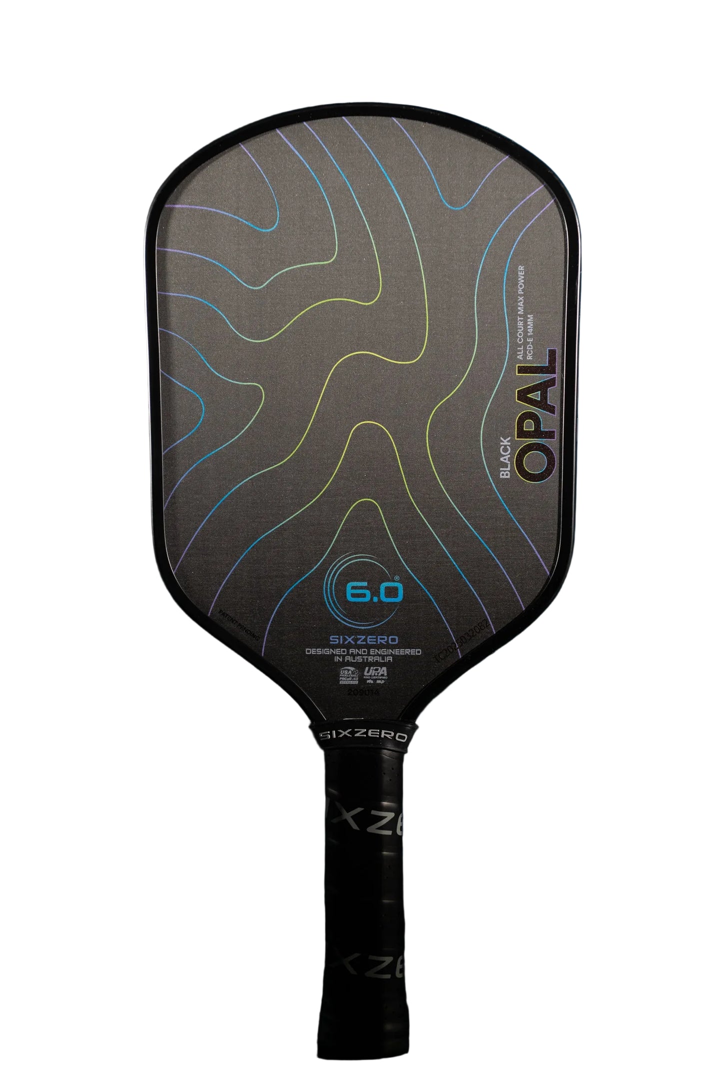 Six Zero Black Opal 14mm Elongated Pickleball Paddle