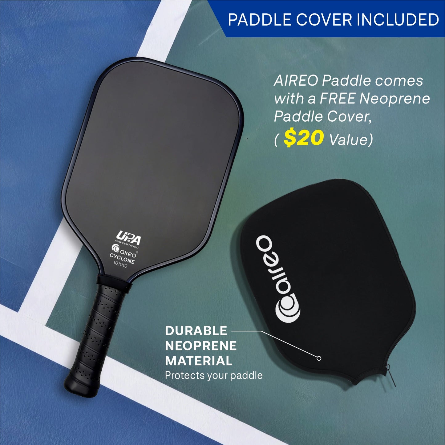 AIREO Cyclone 16mm Pickleball Paddle