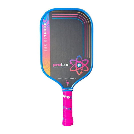 Proton Series Three Project Flamingo 13mm Elongated Pickleball Paddle – Blue