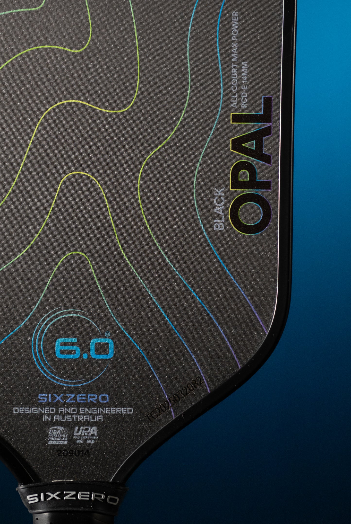 Six Zero Black Opal 14mm Elongated Pickleball Paddle