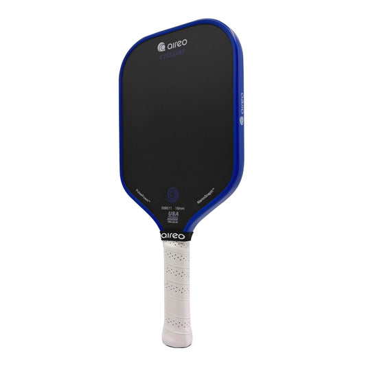 AIREO - Cyclone Dark Blue USAP PBCoR .43 certified 16mm Pickleball Paddle | PulseFoam™ Power with NanoGraph™ Carbon Surface