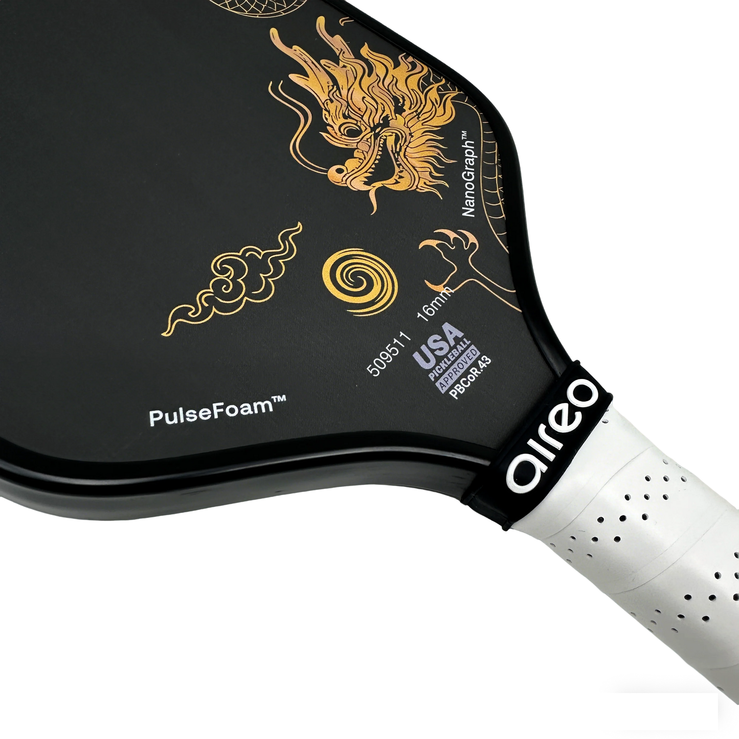 AIREO - LH Dragon Limited Edition 16mm Pickleball Paddle | PulseFoam™ Power with NanoGraph™ Carbon Surface