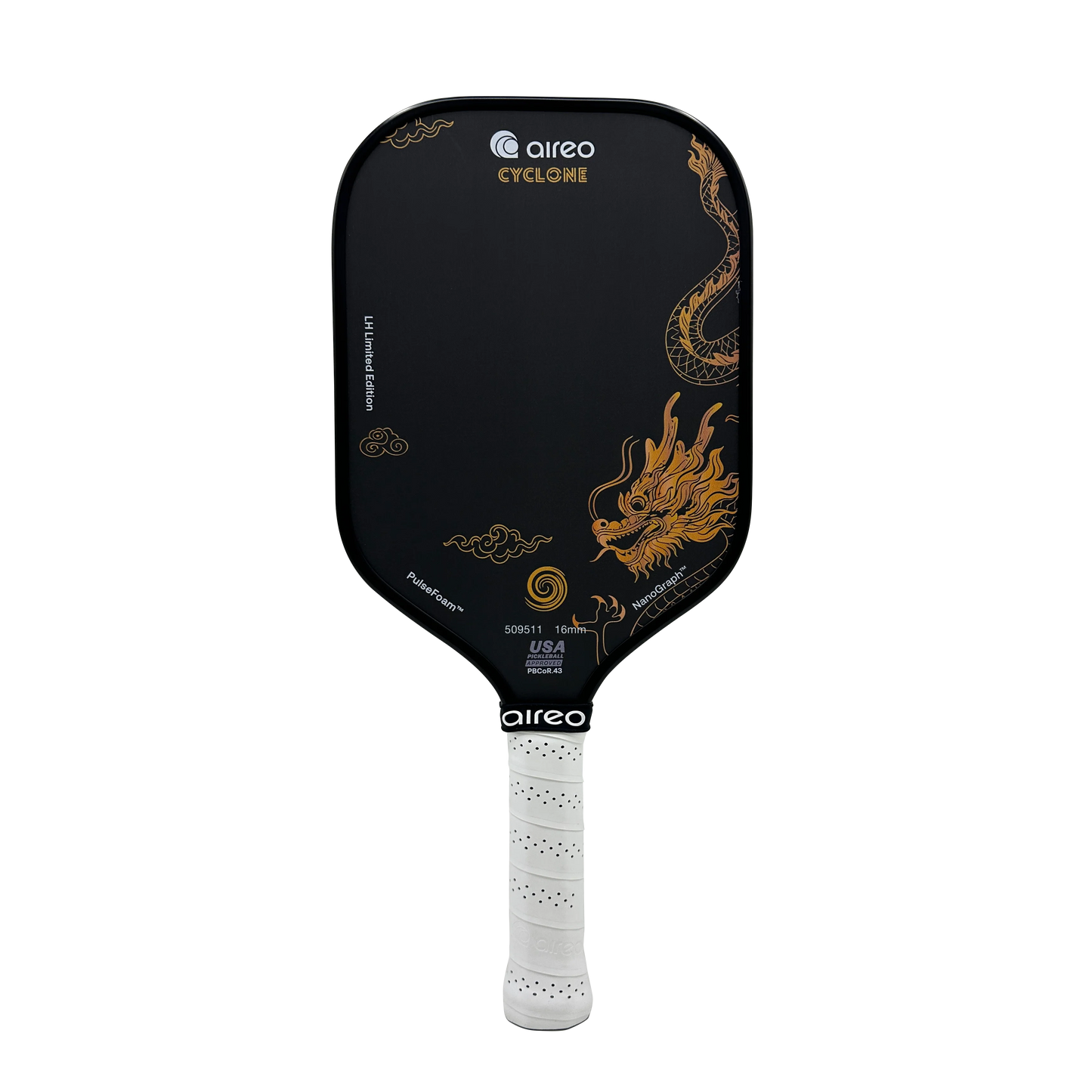AIREO - LH Dragon Limited Edition 16mm Pickleball Paddle | PulseFoam™ Power with NanoGraph™ Carbon Surface