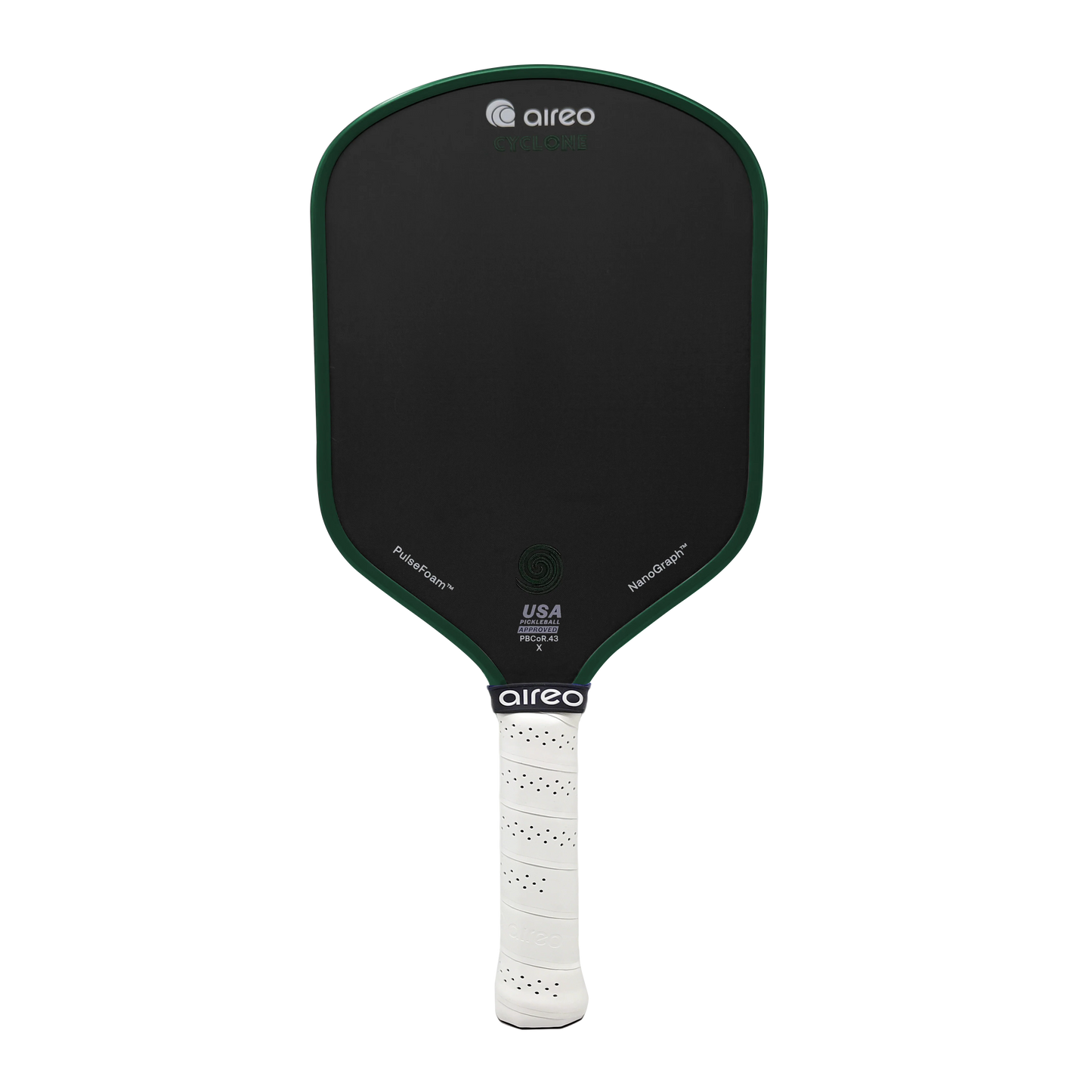 AIREO Cyclone X Hybrid USAP PBCoR .43 Certified 16mm Pickleball Paddle – NanoGraph™ Grit Surface with PulseFoam™ Power Core