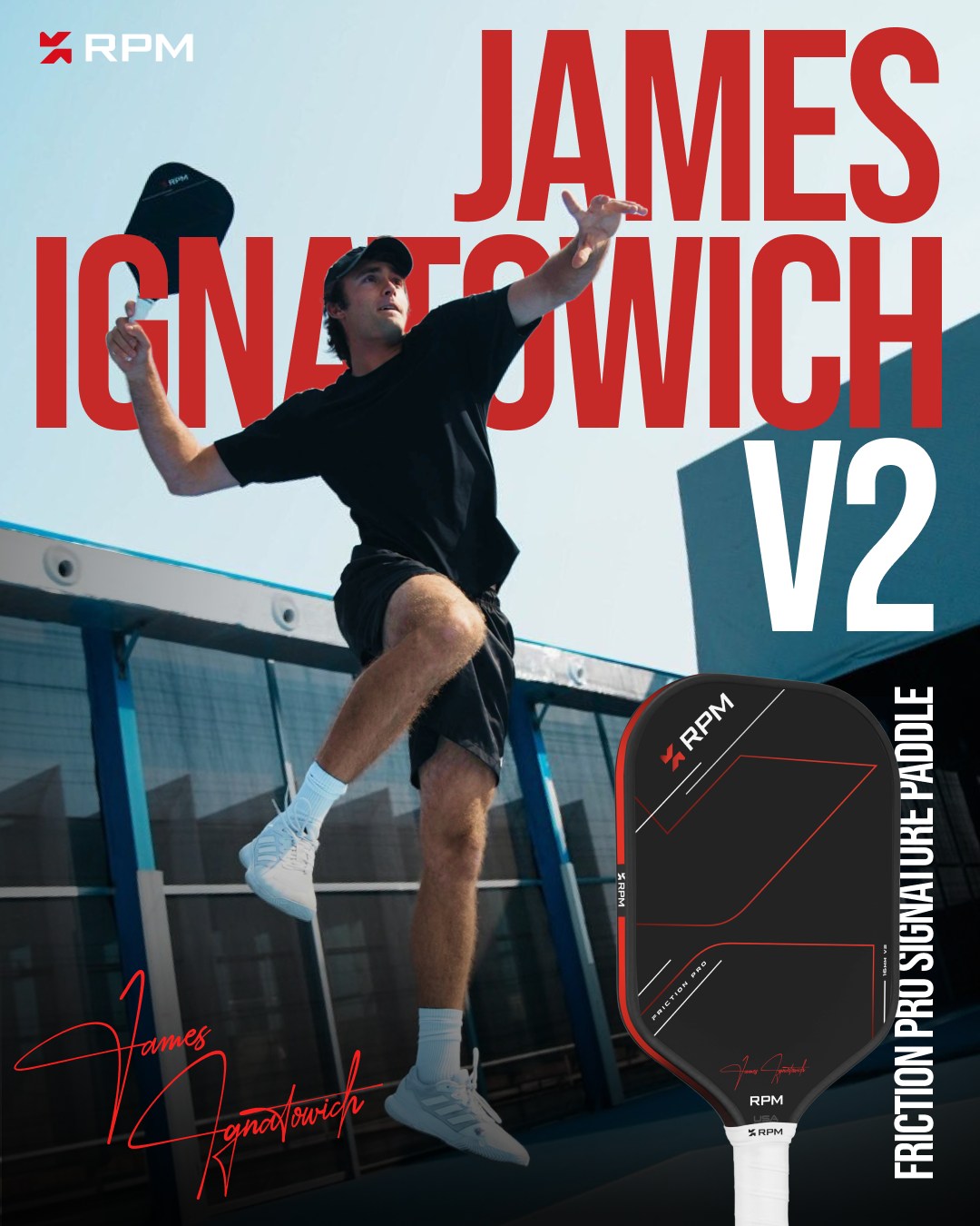 RPM V2 Friction Pro 16mm Elongated - James Ignatowich Pickleball Paddle