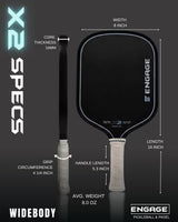 Engage X2 Pickleball Paddle 16mm - Widebody