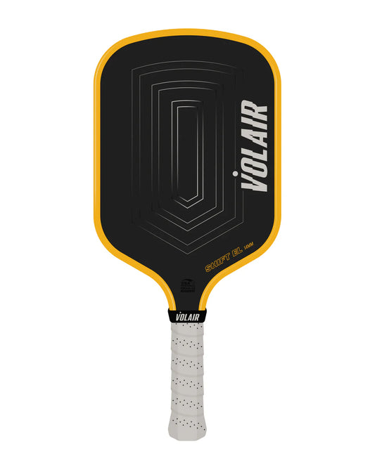 NOW AVAILABLE FOR PRE-ORDER – Volair SHIFT EL Pickleball Paddle 14mm  Amber & Grey Colorway Shipping Expected by Late January 2026