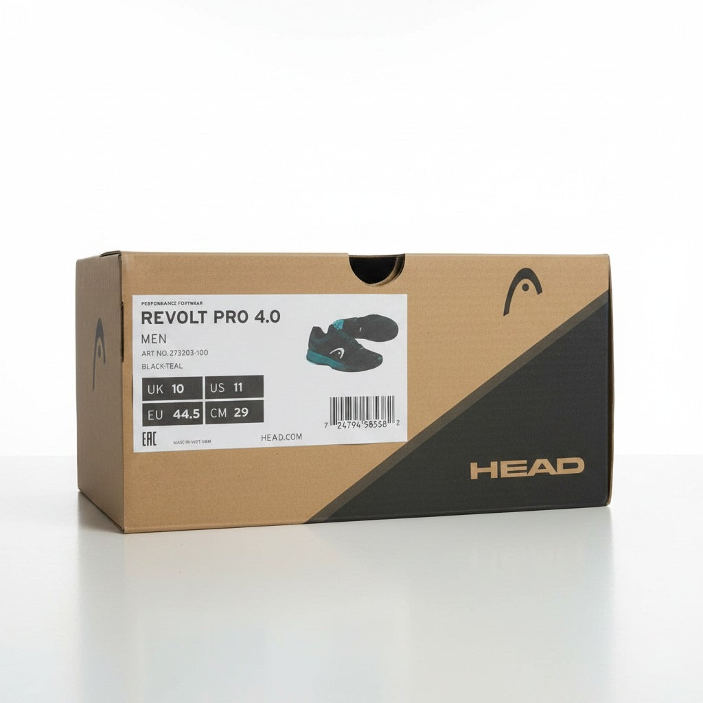 HEAD Revolt Pro 4.0 Court Shoes – Black/Teal
