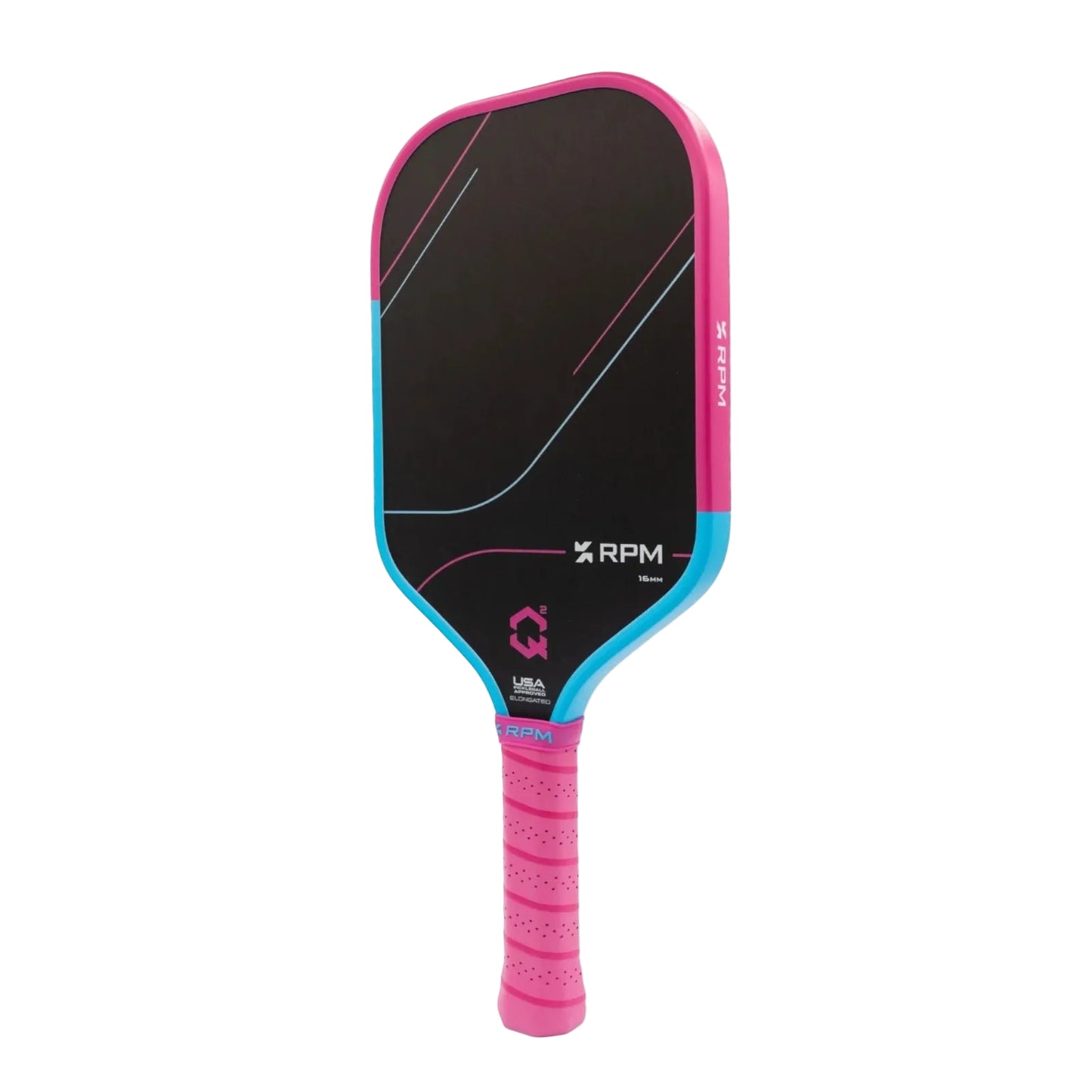 RPM Q2 Cotton Candy 16mm Carbon Fiber Pickleball Paddle | USAP PBCoR .43 Approved